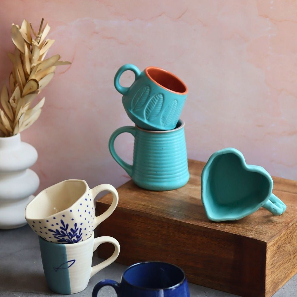 Set of 6 Cloudy Sky Mugs (for the price of 5) made by ceramic