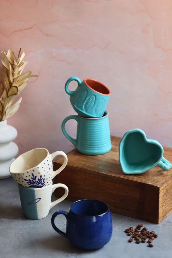 Set of 6 Cloudy Sky Mugs (for the price of 5) made by ceramic
