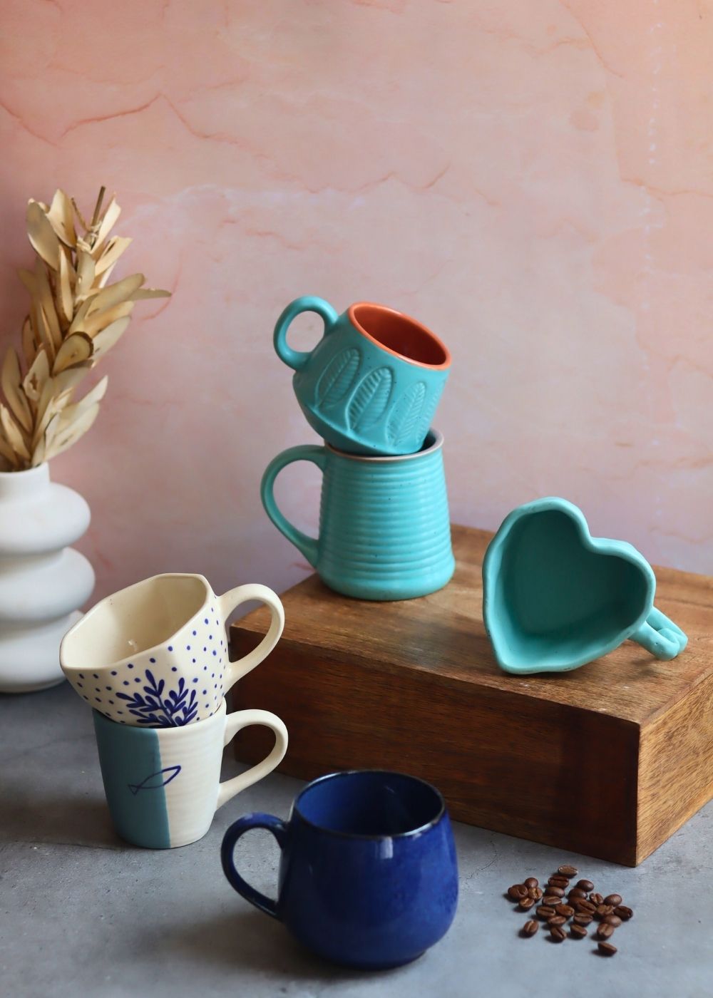 Set of 6 Cloudy Sky Mugs (for the price of 5) made by ceramic