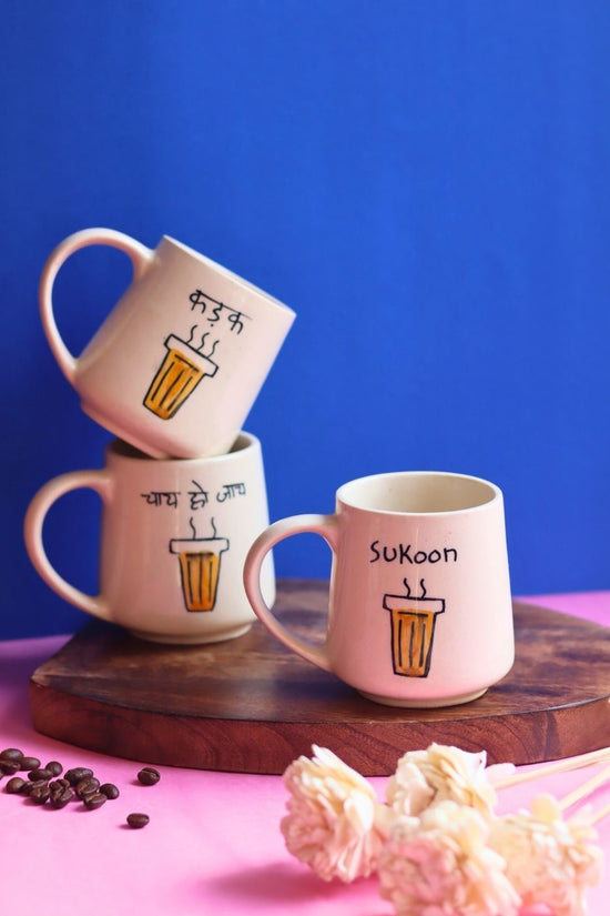 Set of 3 - The Chai Mugs (The chai lover Edit) made by ceramic
