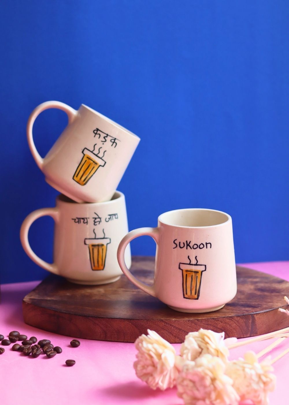 Set of 3 - The Chai Mugs (The chai lover Edit) made by ceramic