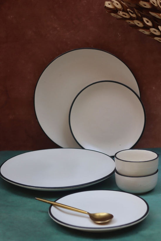Set of 6 - Basic White Dinner Set with premium quality material