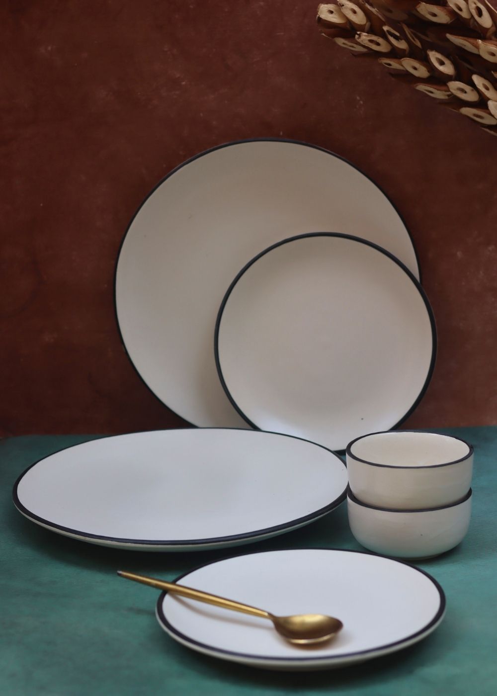 Set of 6 - Basic White Dinner Set with premium quality material