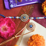 Round Evil Eye Bhaiya Bhabhi Rakhi handmade in India