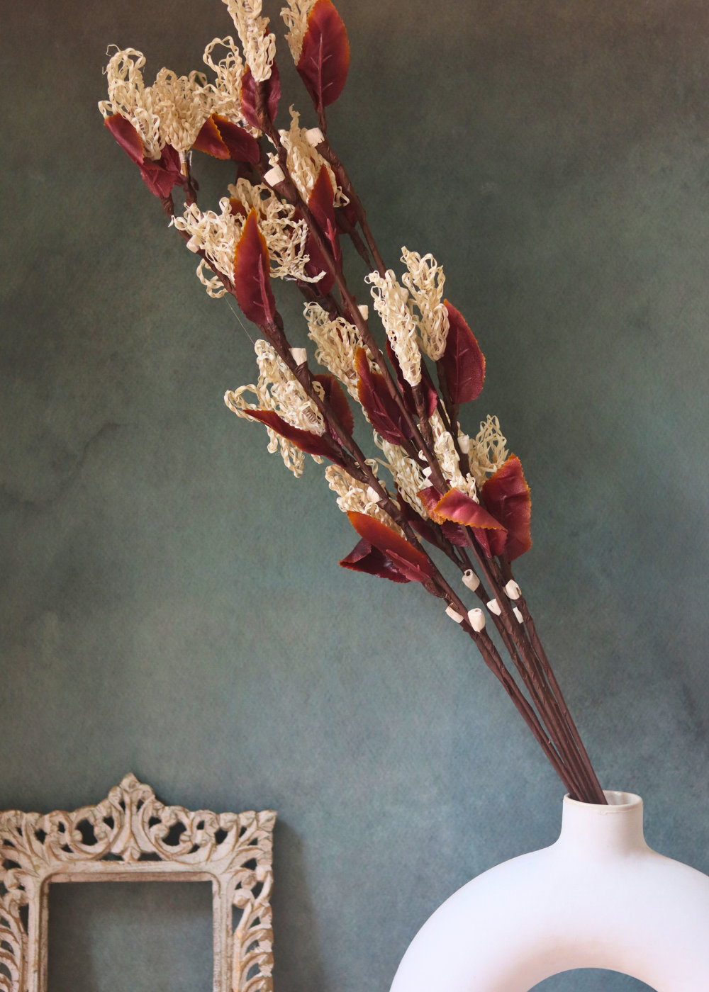 Natural dried flowers bouquet in vase