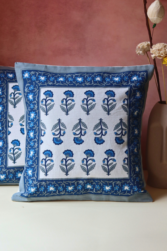 Cotton cushion cover blockprinted
