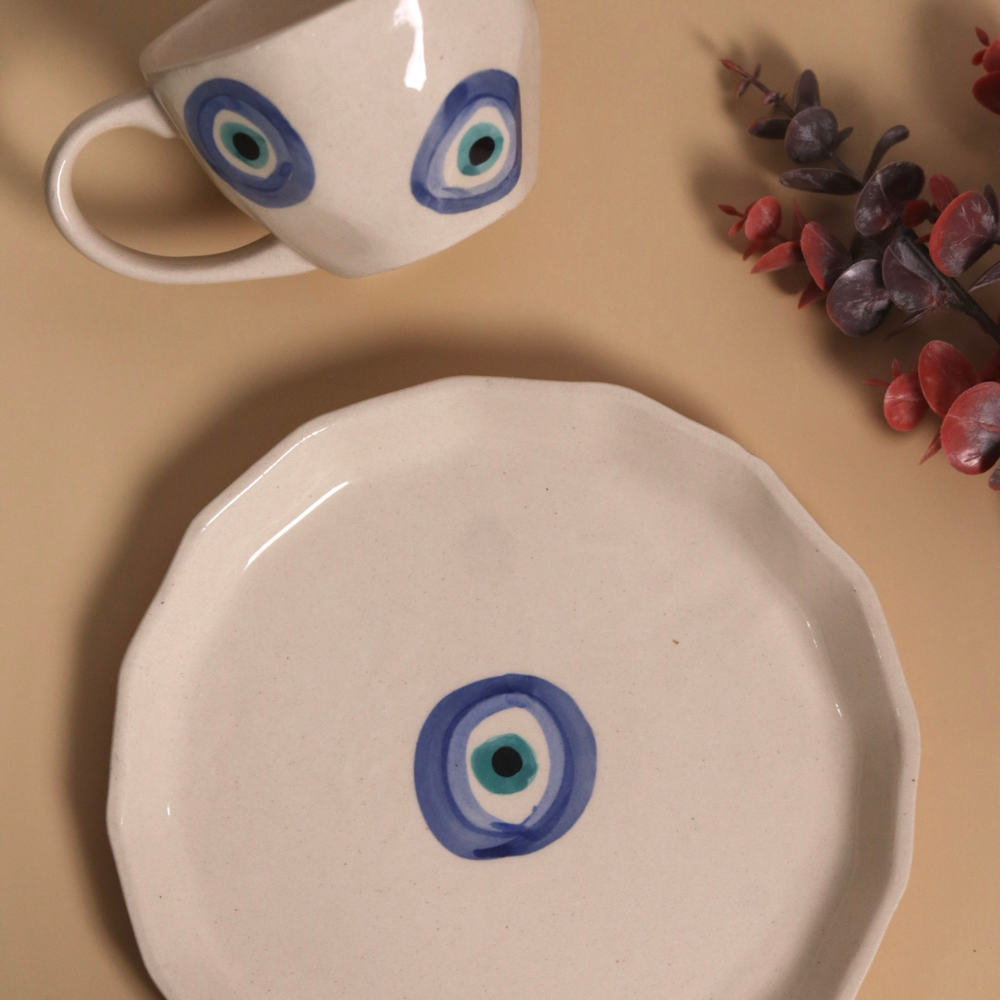 evil eye mug & evil eye plate set of two