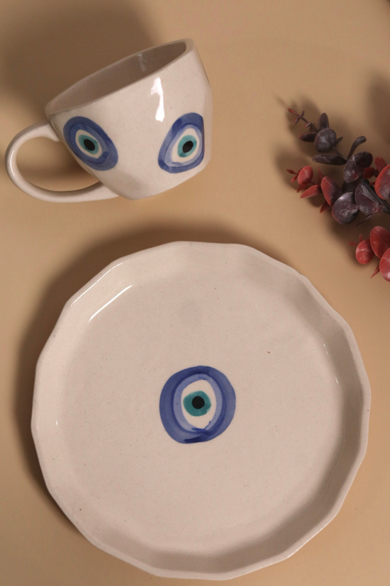 evil eye mug & evil eye plate set of two