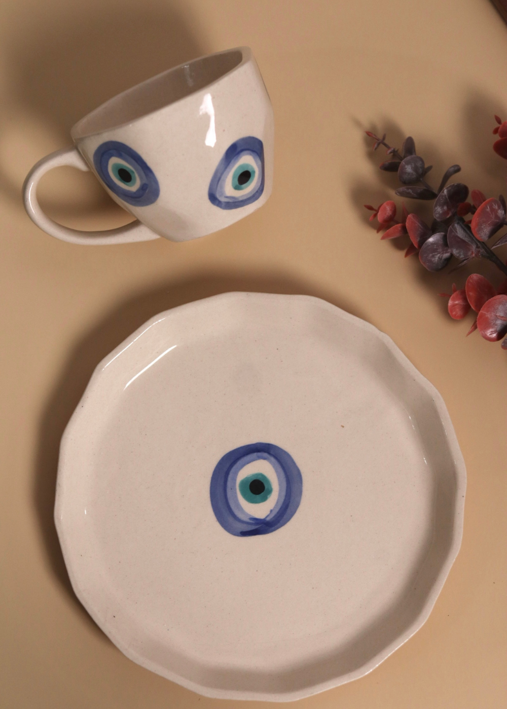 evil eye mug & evil eye plate set of two