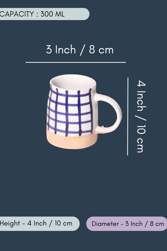 Set of 6 - Blue Checkered Mug