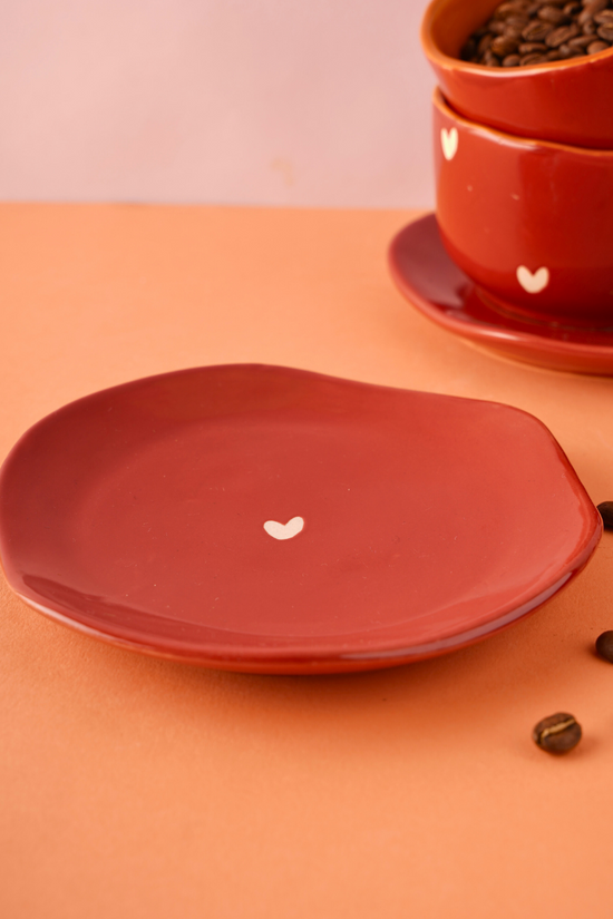 cupid handmade dessert plate 