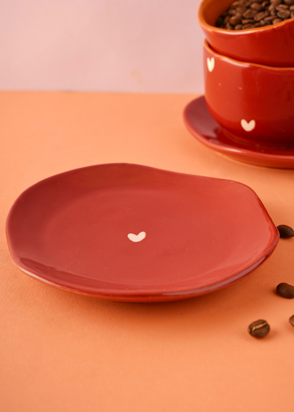 cupid handmade dessert plate 