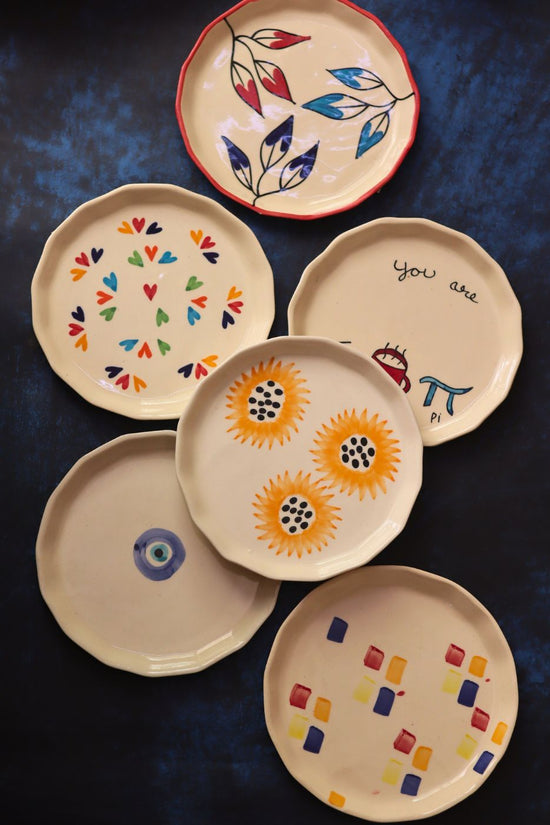 Set of 6 Dine & Shine Snack Plates (for the price of 5) with premium quality material
