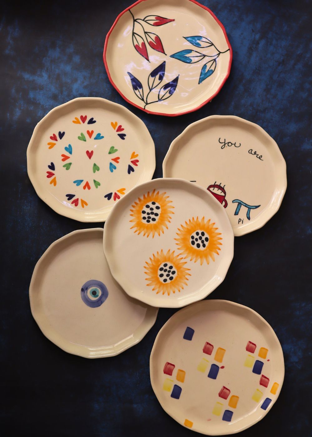 Set of 6 Dine & Shine Snack Plates (for the price of 5) with premium quality material