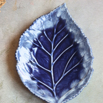 Shades of blue dinnerware leaf platter ceramic 