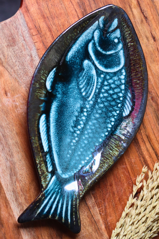 Fish shaped handmade plate 