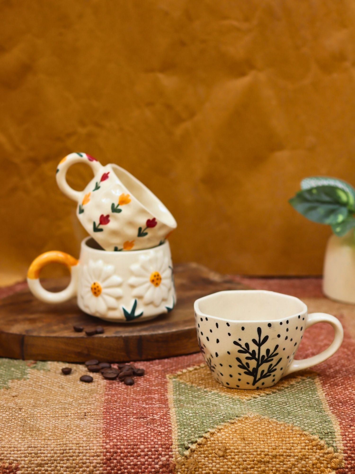Set of 3 - Blooming Mugs Combo with premium quality material