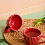 Handmade red coffee mug