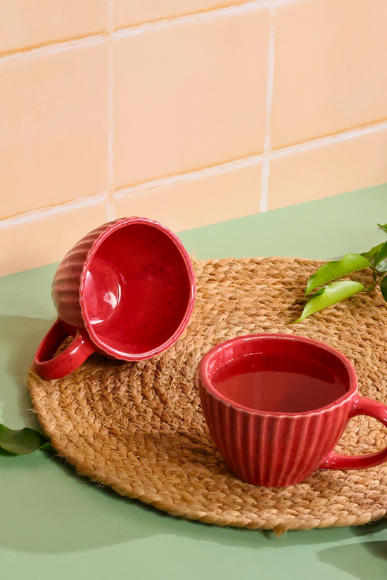 Handmade red coffee mug