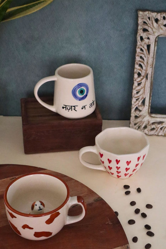 set of 3 ceramic mugs made by ceramic