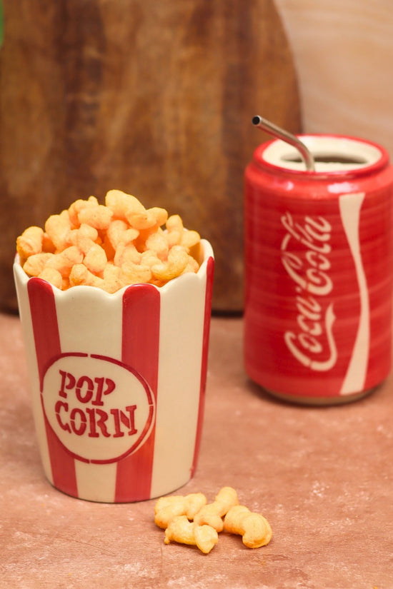 Set of 2 - Coca Cola Tumbler & Popcorn Tub combo handmade in India