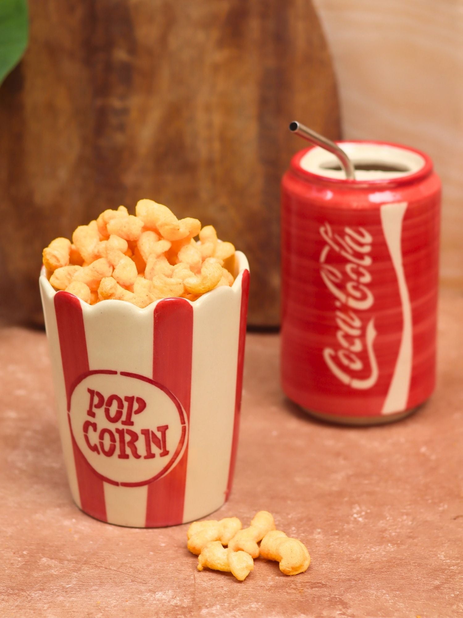 Set of 2 - Coca Cola Tumbler & Popcorn Tub combo handmade in India