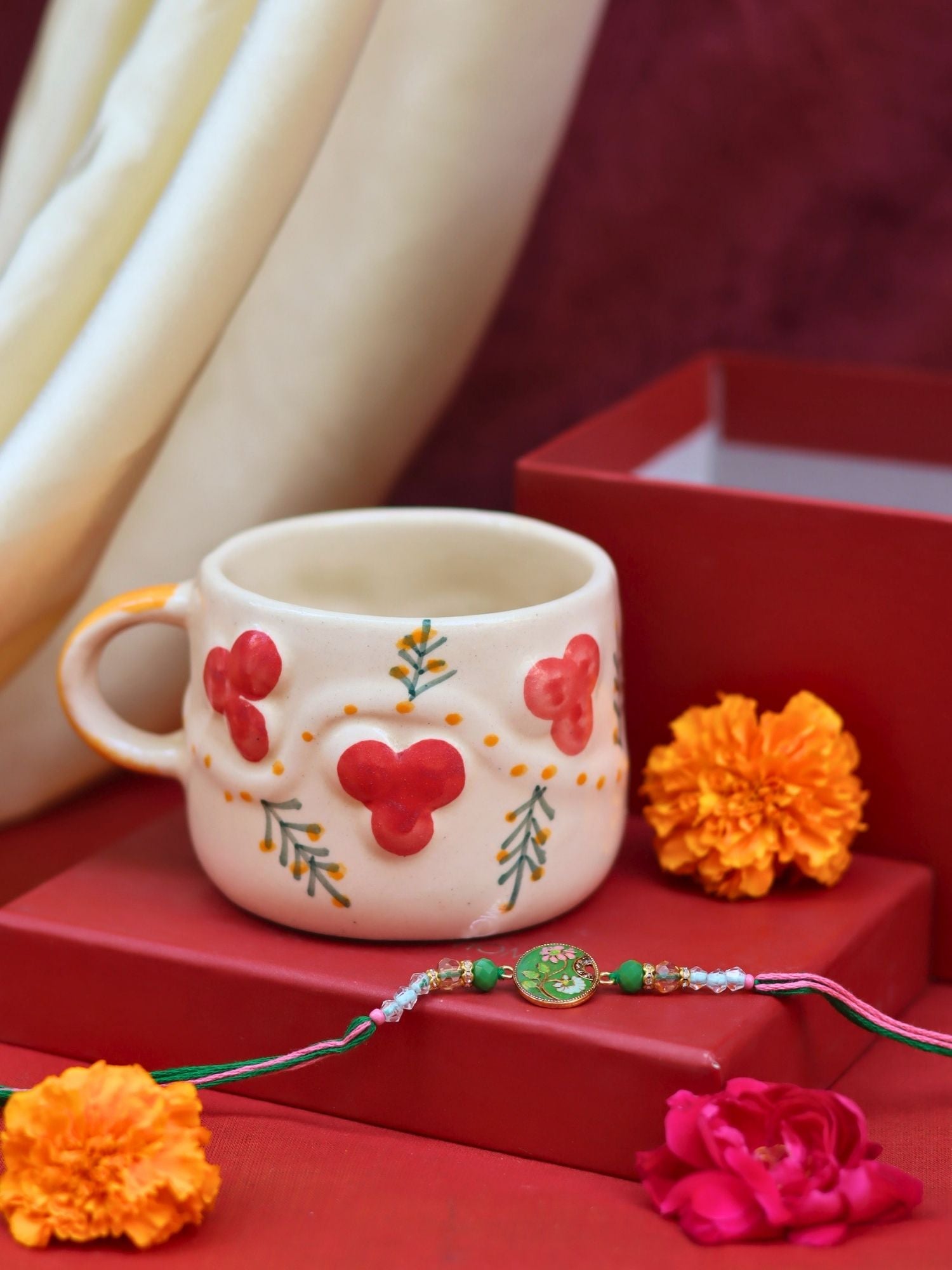 Cherry Mug Rakhi Gift Box with premium quality material