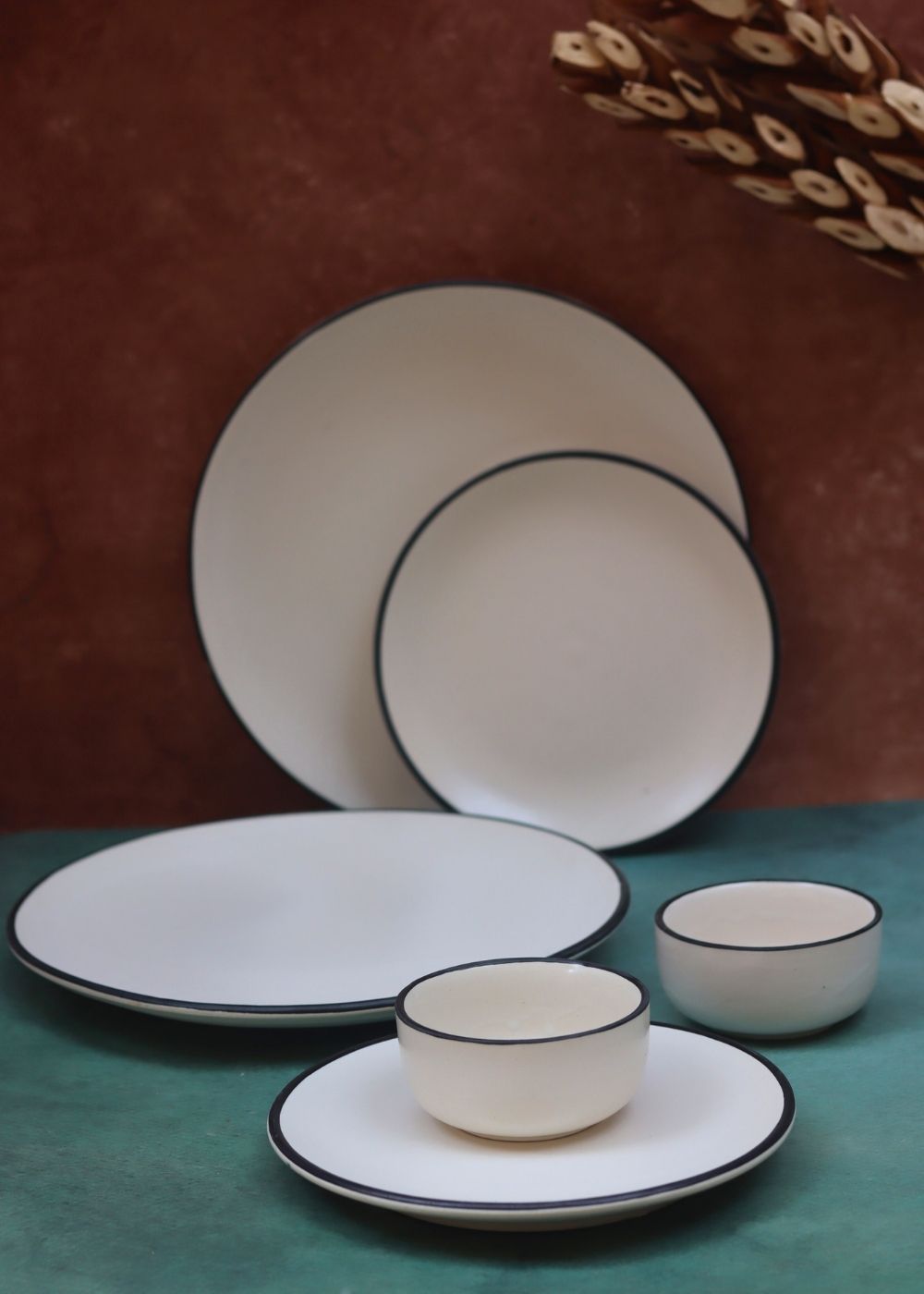 Set of 6 - Basic White Dinner Set handmade in India