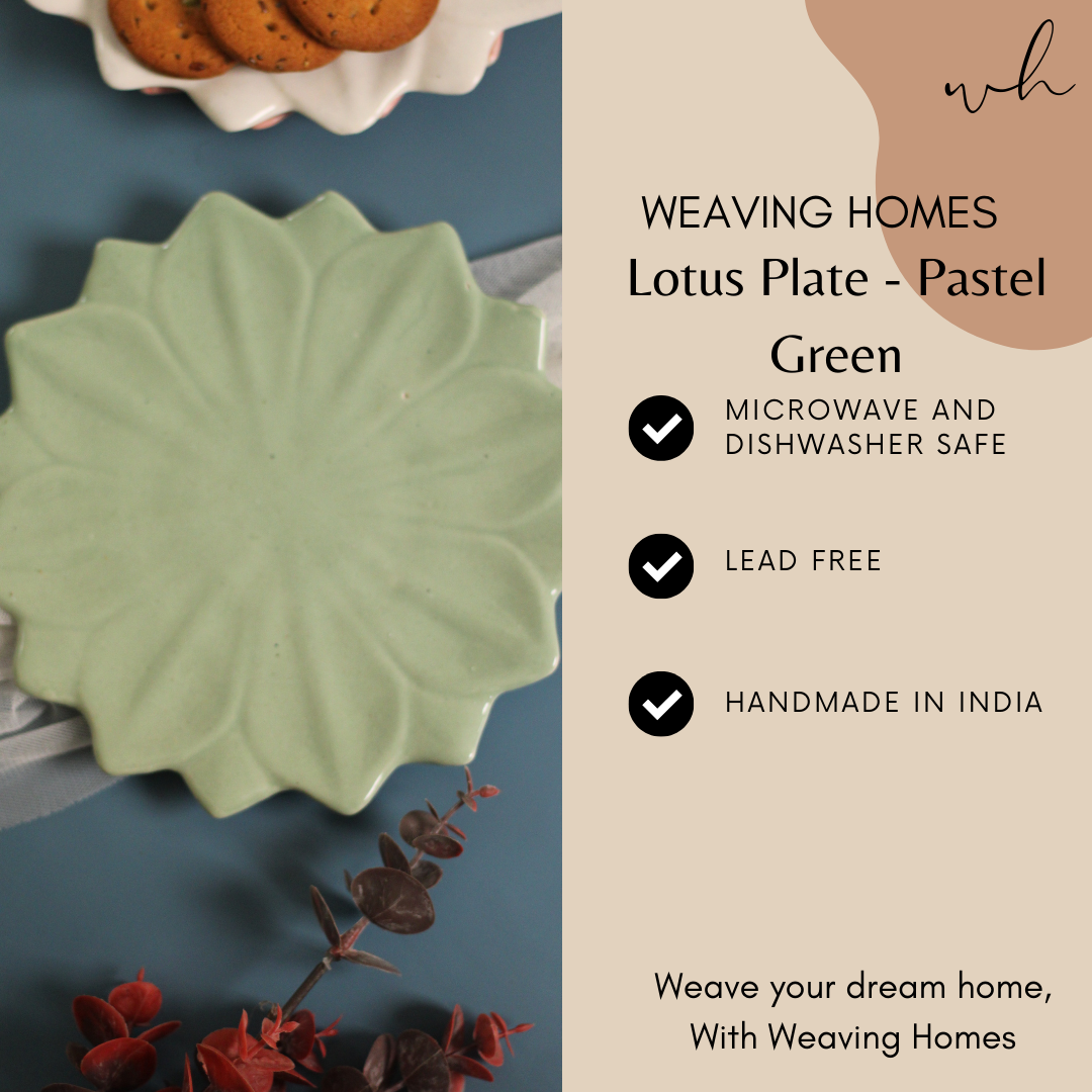 Lotus Plate - Pastel Green