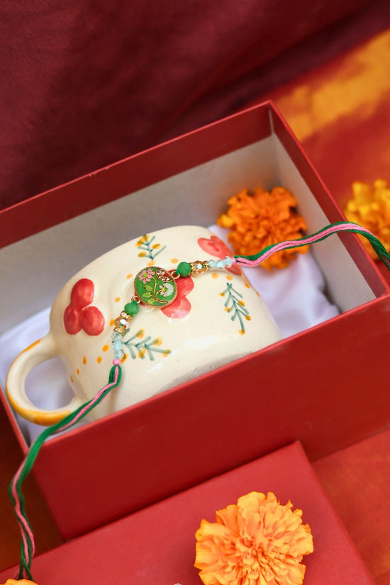 Cherry Mug Rakhi Gift Box handmade in India