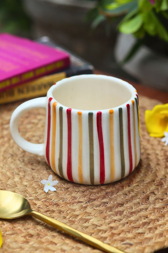 Handmade Rainbow Striped Mug