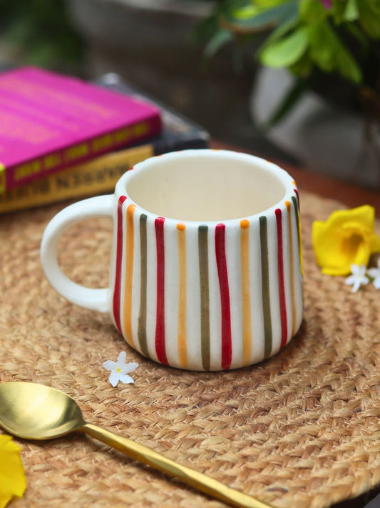 Handmade Rainbow Striped Mug