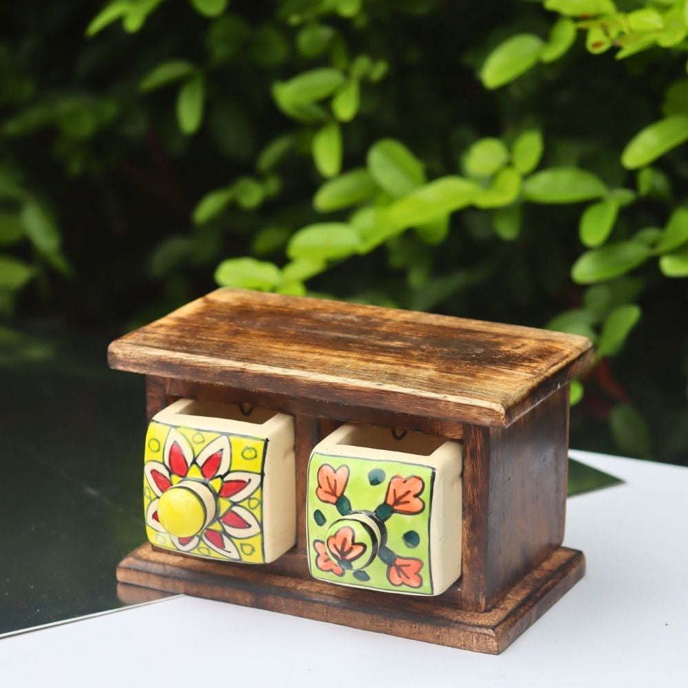 handmade Wooden Decor Drawer – Handpainted Bloom