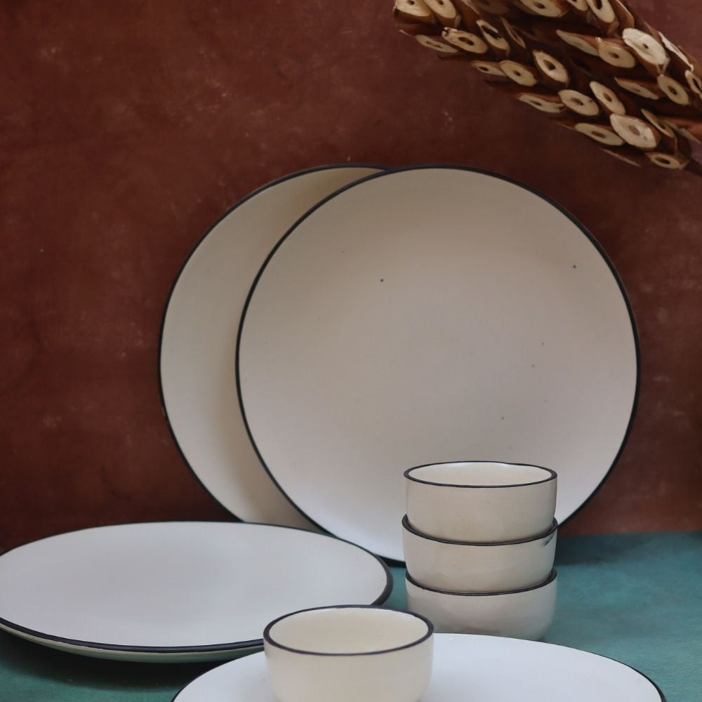 handmade Set of 8 - Basic White Dinner set