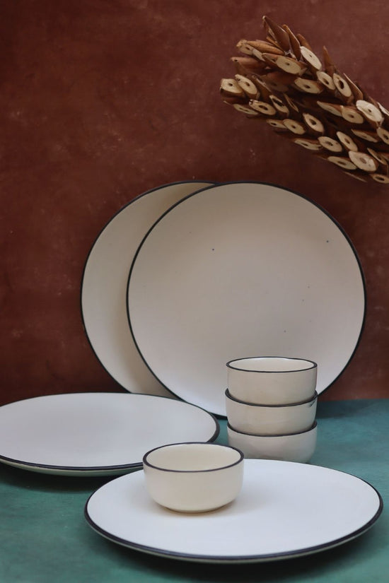 handmade Set of 8 - Basic White Dinner set