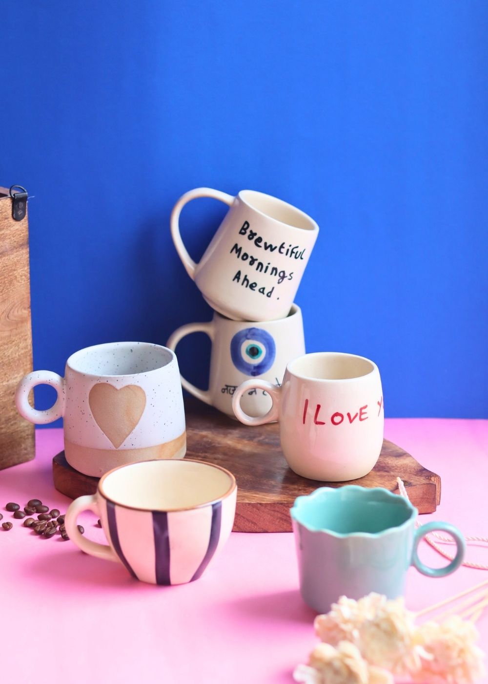 Set of 6 Morning Bliss Mugs (for the price of 5) made by ceramic