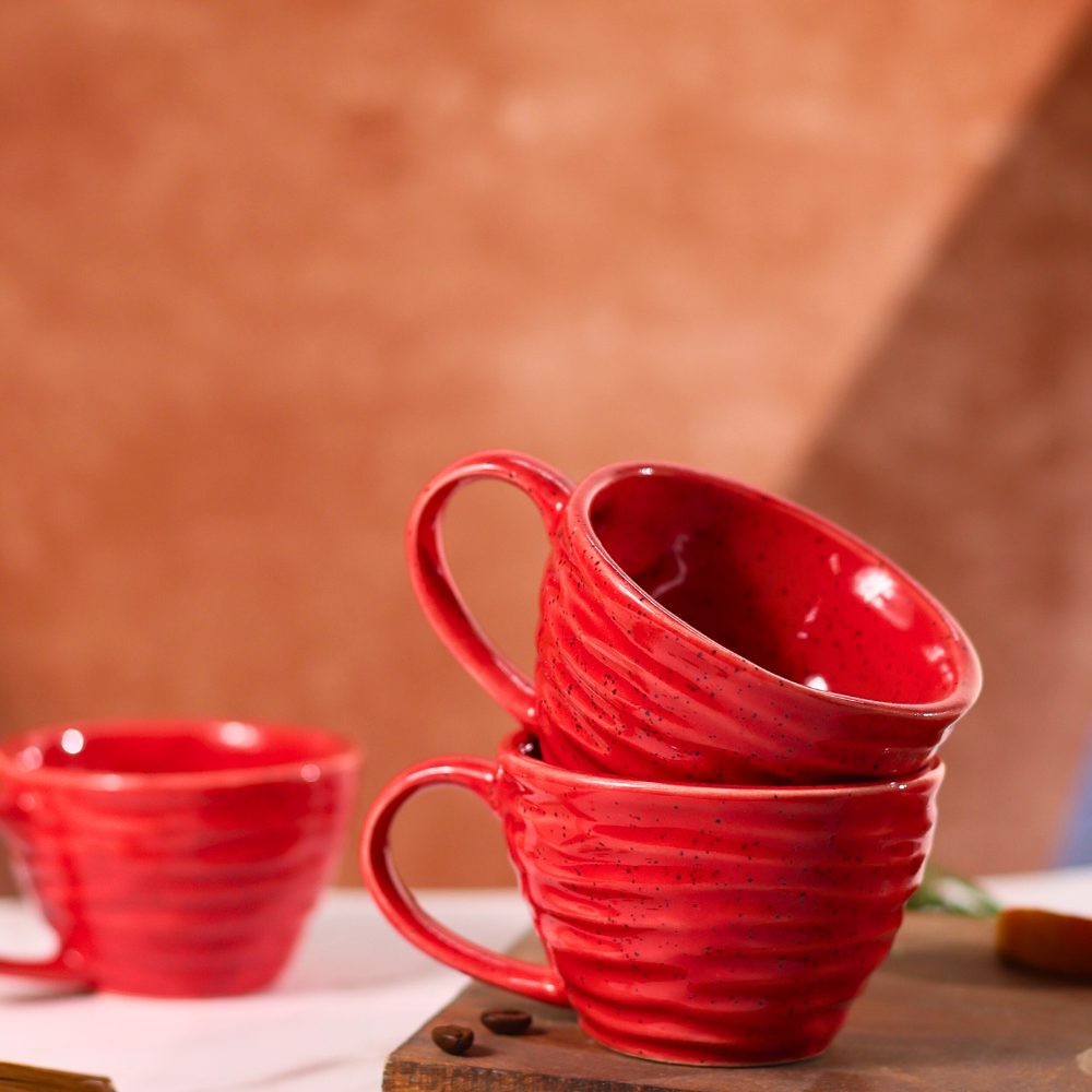 Red twirl coffee mug