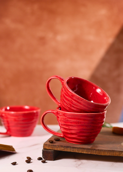 Red twirl coffee mug