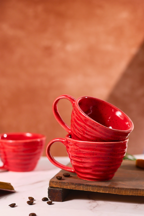 Red twirl coffee mug