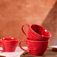 red twirl coffee mug