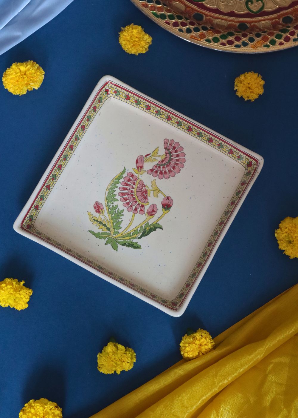 Red Motif Serving Platter - Large made by ceramic