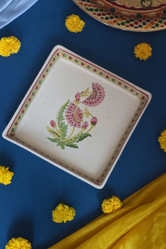 Red Motif Serving Platter - Large made by ceramic