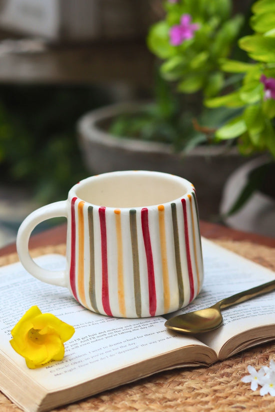 Rainbow Striped Mug made by ceramic