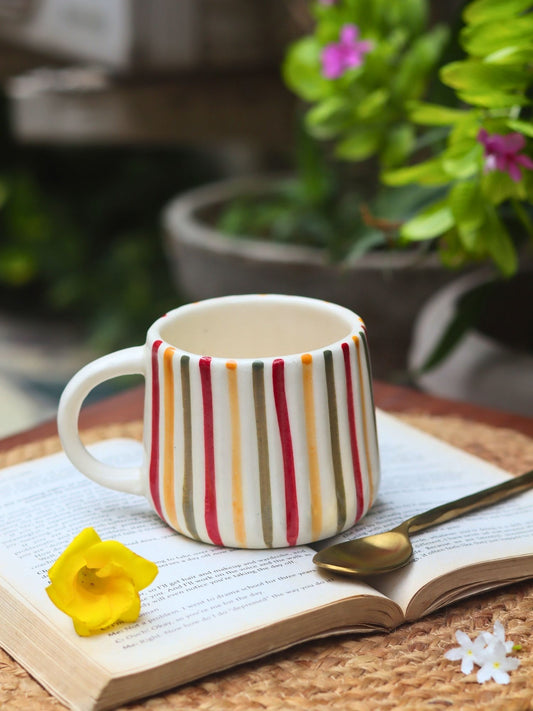 Rainbow Striped Mug made by ceramic