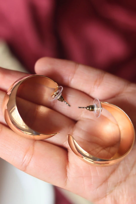 Anti tarnish Gold Crest Hoops