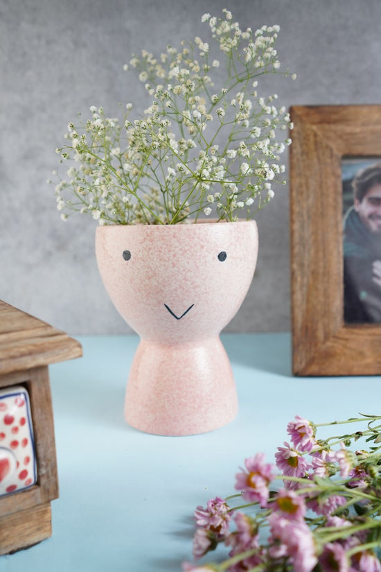 Smiley face Vase handmade in india