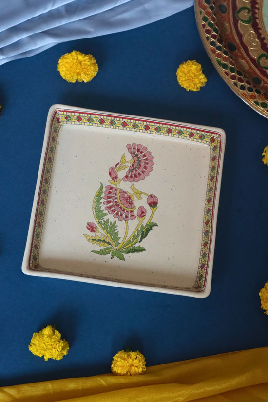 Red Motif Serving Platter - Large fir this festival