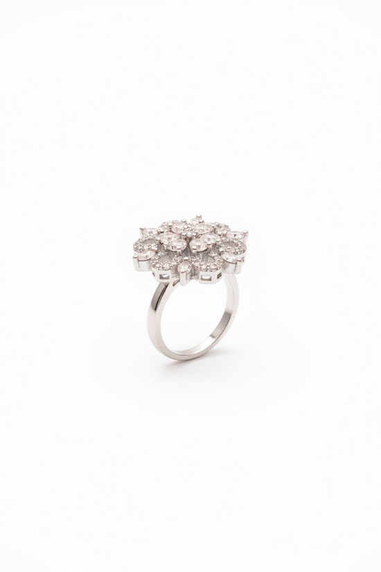 Floral Elegance AD Adjustable Ring