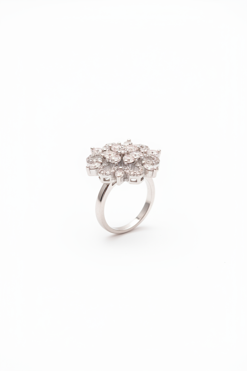 Floral Elegance AD Adjustable Ring