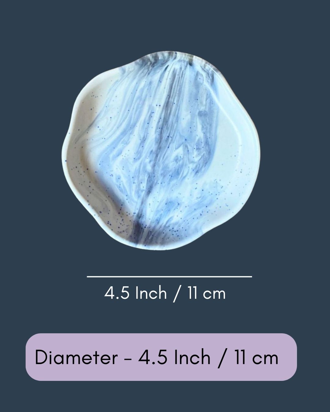 Black Marble Handmade Dessert Plate